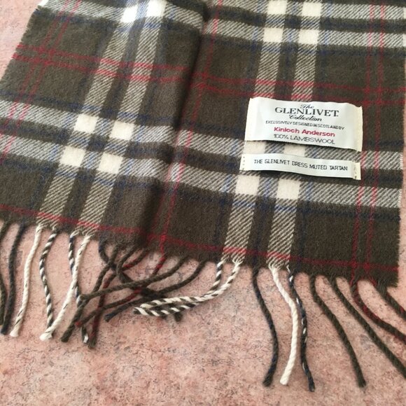 The Glenlivet Dress Muted Tartan Scarf Scotland Lambswool - Picture 7 of 9